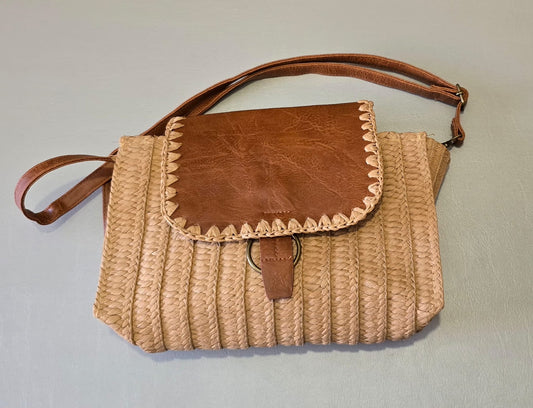 Bolso rafia tostado